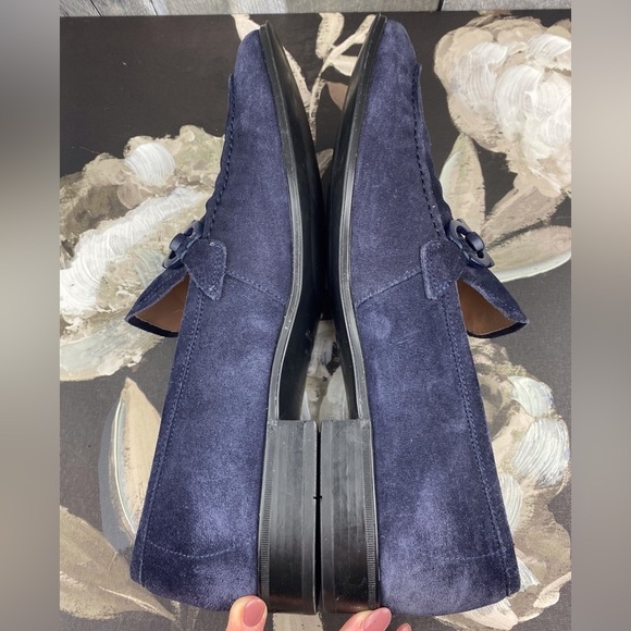 Ferragamo Men’s Foster Suede Loafer In Blue Size 7.5 Medium Width. - Picture 4 of 12
